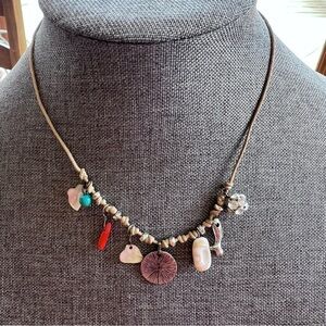 🍭6/$30 American Eagle Outfitters AEO mixed media beachy funky charm necklace